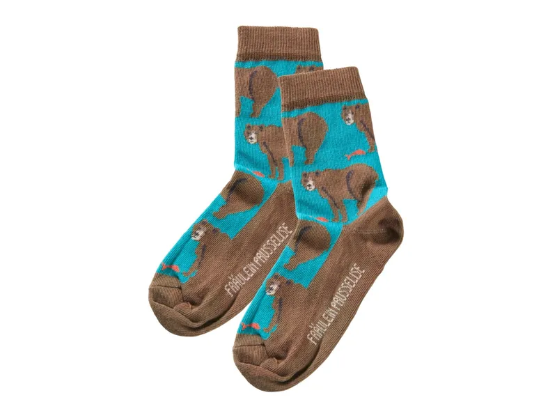 Fräulein Prusselise Kinder Socken Bär petrol Gr.31-34, Mehrfarbig, – Produktbild 1 von 1