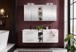 Schildmeyer Spiegelschrank Duo, Doppelter Spiegelschrank, Made in Germany, B: 141,6 cm (1-St) Solide Verarbeitung - Dieses Produkt ist in Deutschland gefertigt – Produktbild 1 von 1