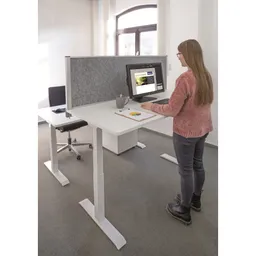 Maul MAUL Tisch-Trennwand "MAULconnecto" silber, Akustik 120 x 50 cm, dunkelgrau – Produktbild 1 von 1