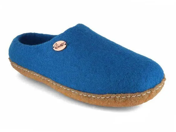 WoolFit WoolFit Barfuß-Hausschuhe handgemacht mit Naturgummisohle für Damen und Herren, Blau, – Produktbild 1 von 4