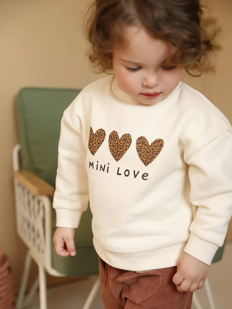 Vertbaudet Baby Sweatshirt mit Motiv vorn BASIC vanille, Vanille, – Produktbild 2 von 4
