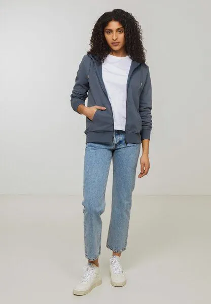 recolution Damen Sweatjacke aus Bio-Baumwolle - DAHLIA - recolution, Dove blue (blau), – Produktbild 2 von 4
