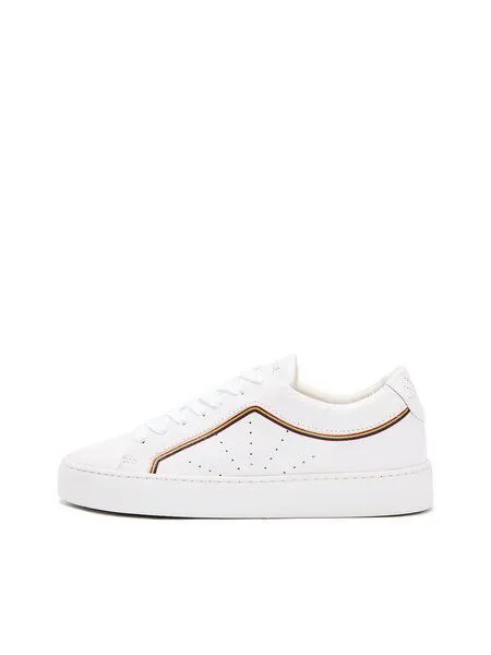 NINE TO FIVE NINE TO FIVE #gràcia - minimalistischer Damen Laced Sneaker aus Bioleder, Rainbow line, – Produktbild 2 von 4