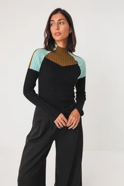 SKFK SKFK Damen vegan T-Shirt Rippenstrick Maritza Mehrfarbig – Produktbild 1 von 1