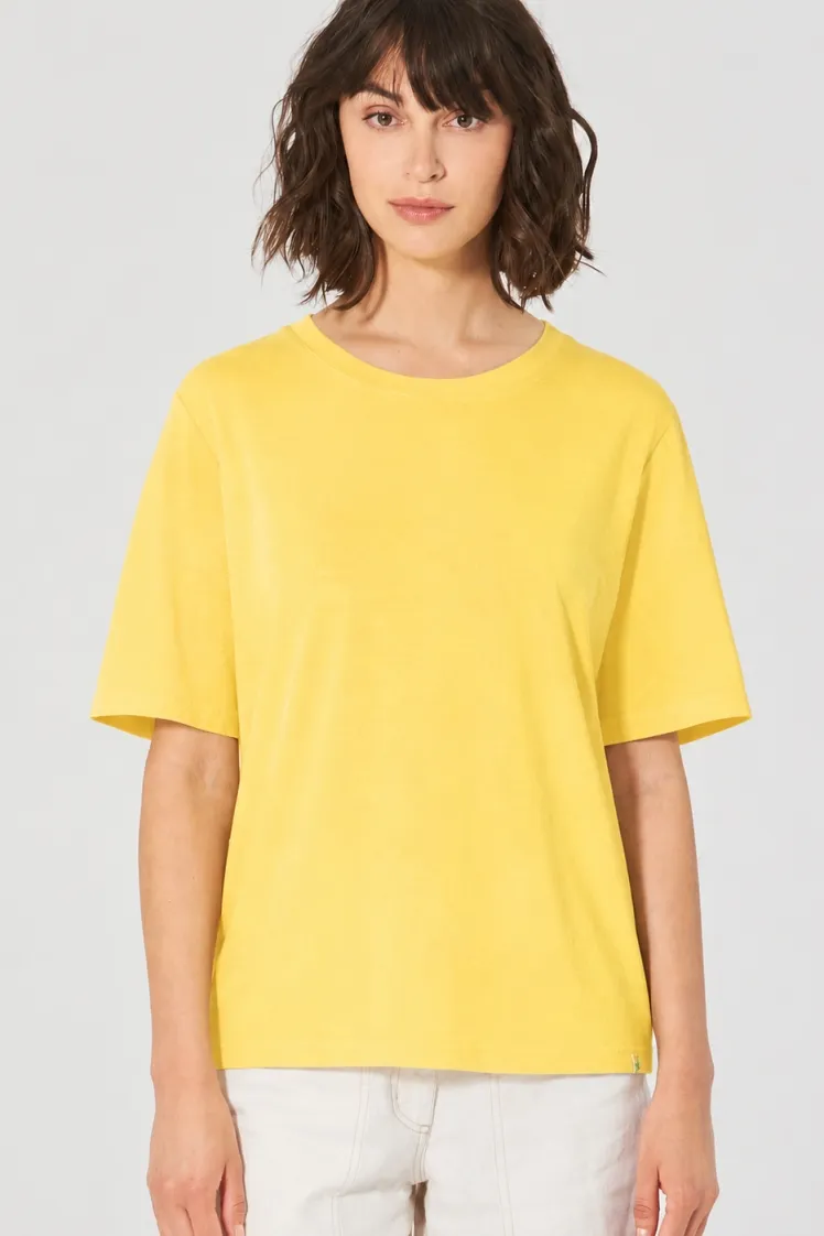 HempAge Hempage Damen vegan T-Shirt Kombination In Gelb, Gelb, – Produktbild 2 von 2