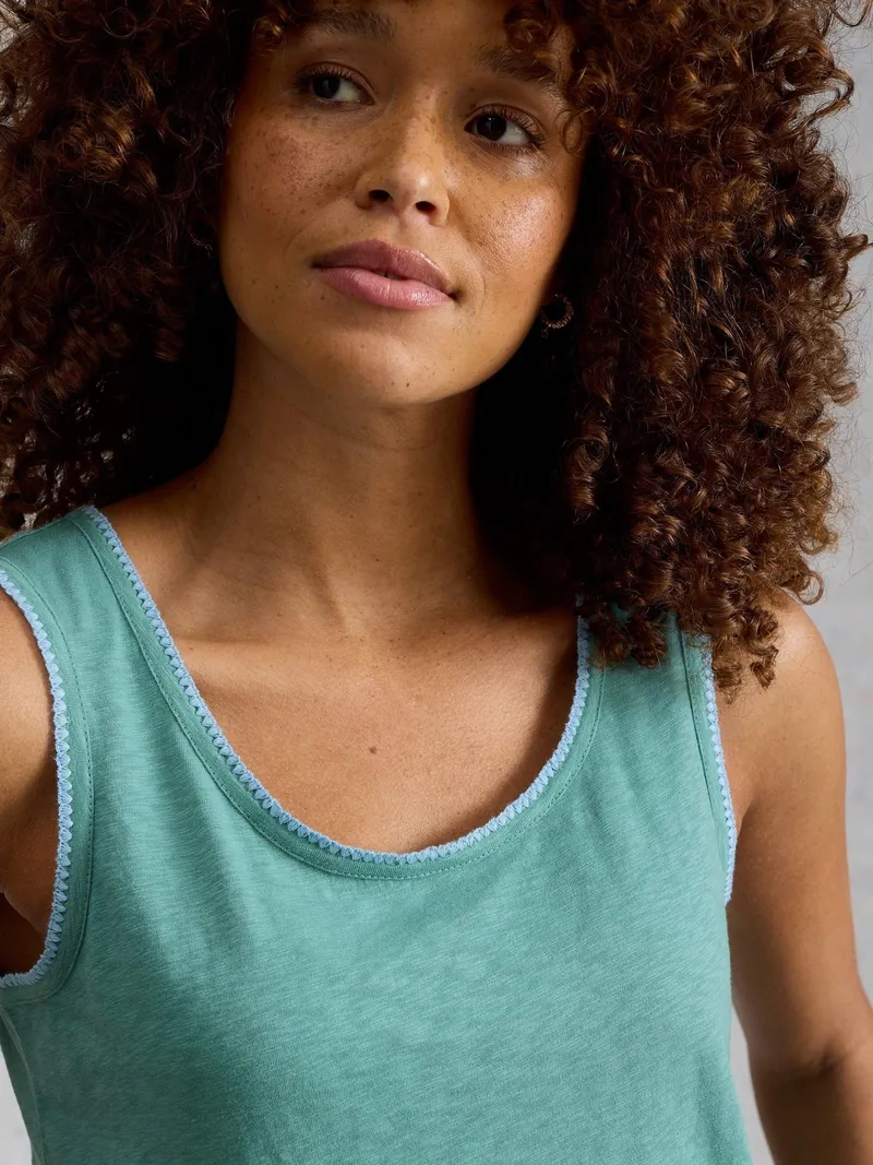 White Stuff Trägertop Bianca - 38, Mittelblau, – Produktbild 1 von 4
