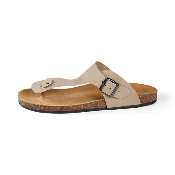 Fairticken Fairticken THULAR vegane "NoBuck" Unisex Zehentrenner Sandale, Beige, – Produktbild 2 von 4