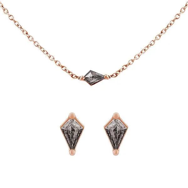 Eppi Eppi Schmuckset mit Salt and Pepper Diamanten Elny, Rosa, – Produktbild 1 von 4