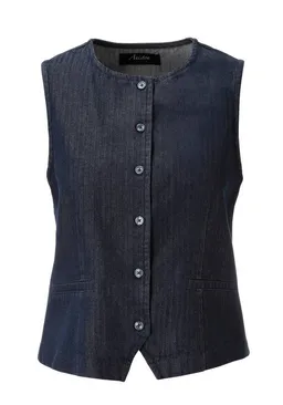 Aniston CASUAL Kurzweste aus strukturiertem, weichen Denim - NEUE KOLLEKTION – Produktbild 1 von 1