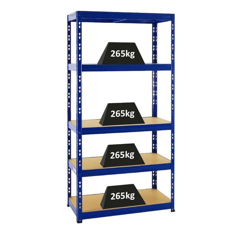 PROREGAL® Schwerlastregal Robustes Lagerregal TIGER 220-180x90-180x40-60cm 5-6 Ebenen, Stabiles Garagenregal Kellerregal Lastenregal Lagerregal Steckregal, Blau, – Produktbild 1 von 5