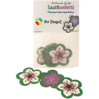 3er Bio-Saatkonfetti 'Blühende Grüße' inkl. 1-4-farbig bedruckter Karte – Produktbild 1 von 1