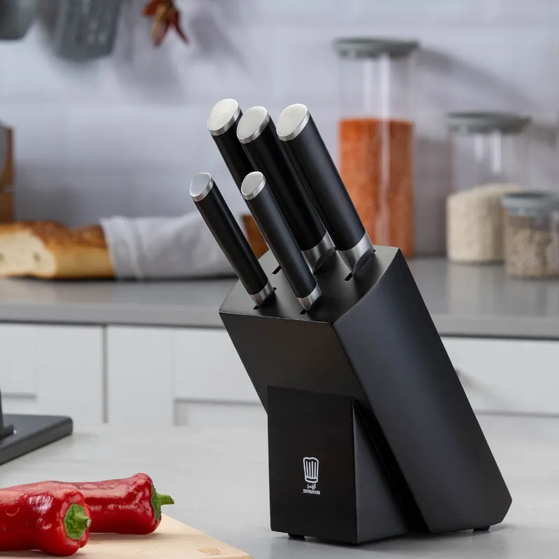 Chefkoch trifft Fackelmann Chefkoch trifft Fackelmann Messerblock, schwarz, 6-teilig – Produktbild 2 von 3