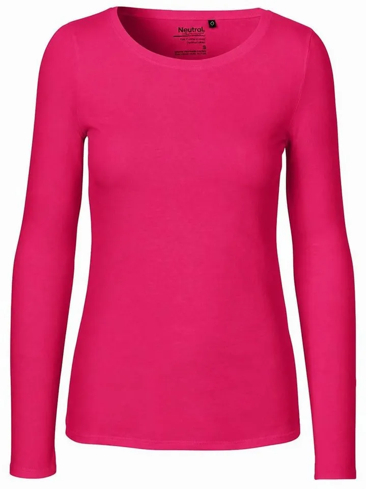 Neutral Neutral Langarmshirt Damen Long Sleeve T-Shirt / 100% Fairtrade-Baumwolle, Pink, – Produktbild 2 von 3