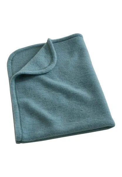 hessnatur hessnatur Wollfleece Decke aus reiner Bio-Merinowolle, Gletscherblau, – Produktbild 2 von 2