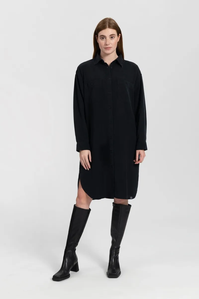 Kuyichi Kuyichi Damen vegan Sadie Kleid Tiefschwarz, Schwarz, – Produktbild 2 von 2
