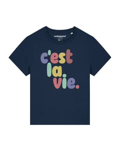 watapparel watapparel T-Shirt Frauen c'est la vie, French navy, – Produktbild 1 von 3