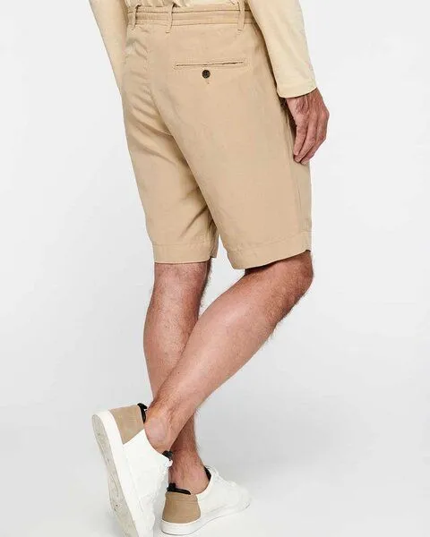 YTWOO YTWOO Herren Bermuda-Shorts Straight Fit aus nachhaltigen Lyocellfasern und Leinen, Beige, – Produktbild 2 von 4