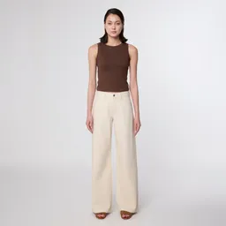 DAWN SUNNY Wide Leg Minimal Stretch - Classic - Ecru - Ecru / 27 / 33 – Produktbild 1 von 1