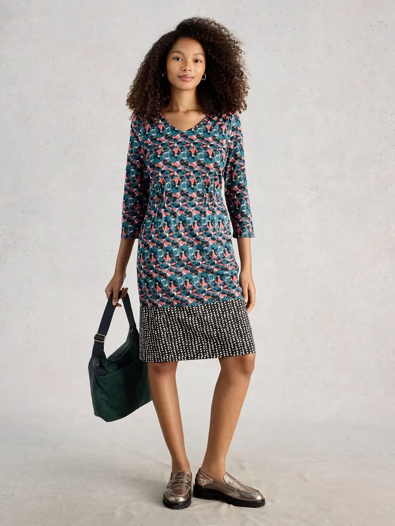 White Stuff White Stuff Jerseykleid Tallie, Blau multi, – Produktbild 2 von 4