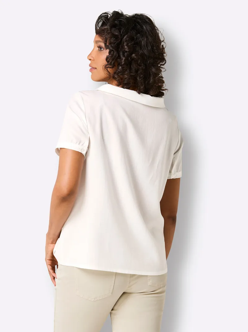 Kurzarm-Bluse, Weiß, – Produktbild 2 von 2