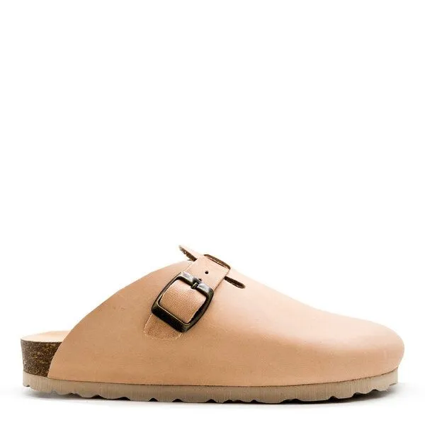thies thies ® Eco Clogs aus vegetabil gegerbtem Leder, Mitsutake-beige, – Produktbild 1 von 4