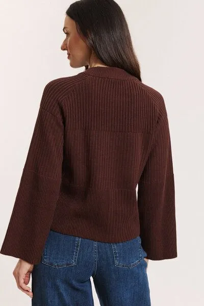Tranquillo Tranquillo Strick-Pullover Sunnaa aus Biobaumwolle, Shaved chocolate, – Produktbild 5 von 6