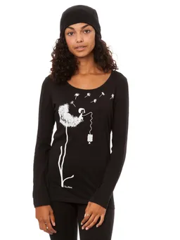 FellHerz Pusteblume Longsleeve black - XS – Produktbild 1 von 1