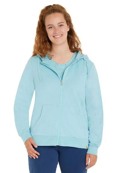 loud + proud loud + proud Damen Sweat Kapuzenjacke, GOTS-zertifiziert, Lagoon(blau), – Produktbild 1 von 2