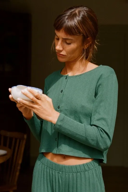 Nénés Nénés Damen vegan Cardigan Maud Dunkelgrün, Grün, – Produktbild 2 von 2