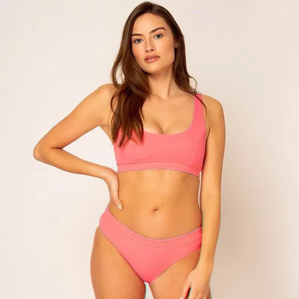 Woodlike Ocean Woodlike Ocean Anais Top - wendbar uni, Braun (spice-pink), – Produktbild 4 von 4