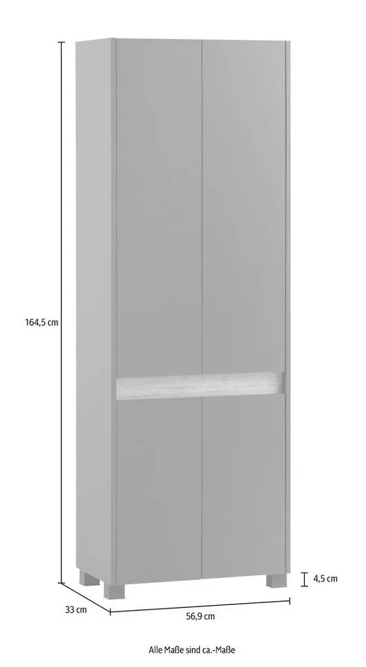 Schildmeyer Schuhschrank Cosmo, Schuhschrank, Made in Germany, B: 57 cm Solide Verarbeitung - Dieses Produkt ist in Deutschland gefertigt, Grau, – Produktbild 5 von 5