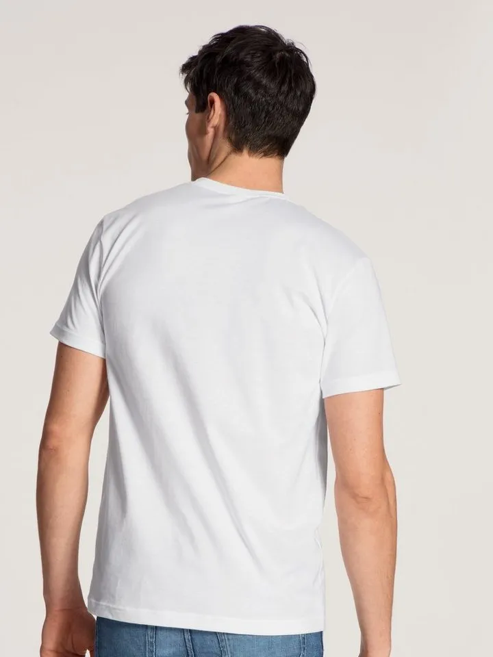 CALIDA CALIDA T-Shirt Natural Benefit (2er Pack) Modern Fit, Single Jersey, Kurzarm, Rundhals-Ausschnitt, Weiß, – Produktbild 4 von 4