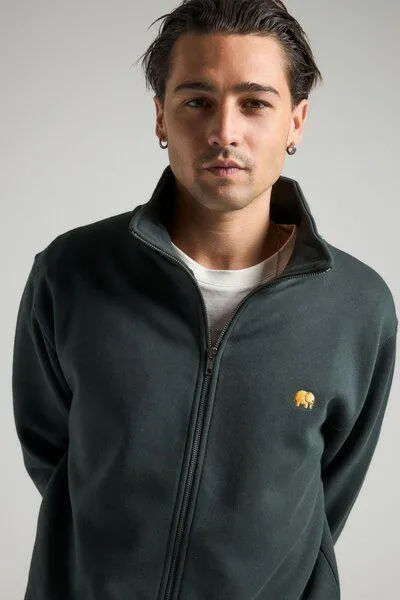 Trendsplant Trendsplant Organic Essential Zip Sweatshirt Scarab Green, Grün, – Produktbild 3 von 4