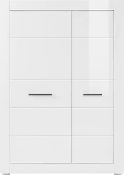 Home affaire Mehrzweckschrank Bianco, moderner Schrank, Wohnzimmerschrank in Weiß Hochglanz silberne Metallgriffe, universal einsetzbar, ausreichend Stauraum – Produktbild 1 von 1