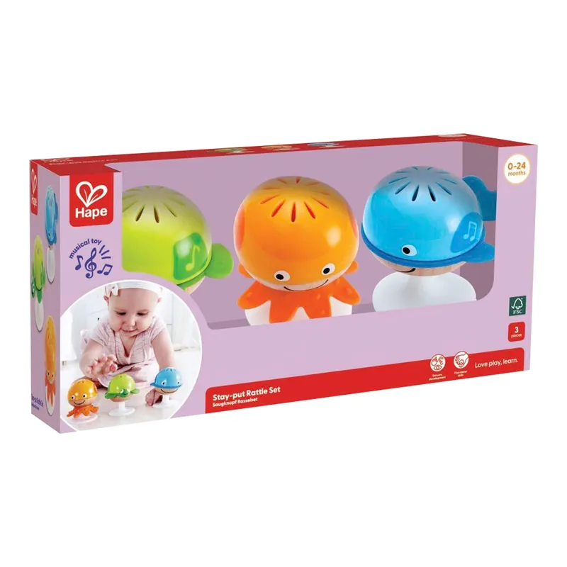 Hape Hape Rassel-Set Meerestiere mit Saugnapf, Mehrfarbig, – Produktbild 3 von 3