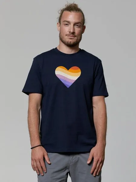 watapparel watapparel T-Shirt Unisex Rainbow Heart, French navy, – Produktbild 2 von 4