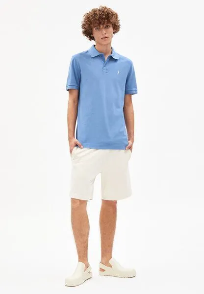 ARMEDANGELS ARMEDANGELS FAABAO - Herren Polo T-Shirt aus Bio-Baumwolle, Sky high, – Produktbild 4 von 4