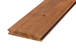 woodstore24 Thermoholz Terrassendielen, Kiefer, 26 mm (Stärke) x 140 mm (Breite), einseitig gebürstet / einseitig glatt, rechtwinklig gekappt, Sortierung Natur, Länge 4,5 m – Produktbild 1 von 1