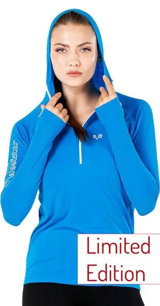 Woolona Woolona Sport Hoodie - DOCCA - Nahtlos (Zip), Türkis, – Produktbild 2 von 3