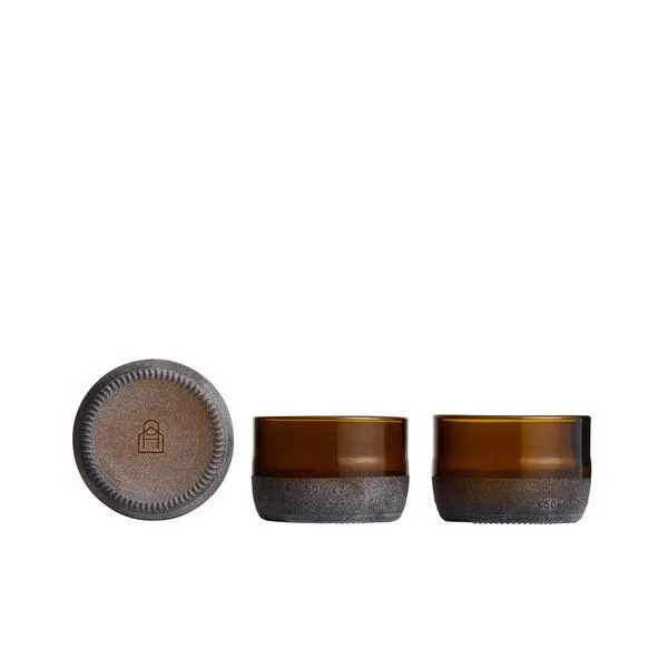 Originalhome Originalhome Gläser aus recycelten Bierflaschen, S/3, Braun, – Produktbild 3 von 4