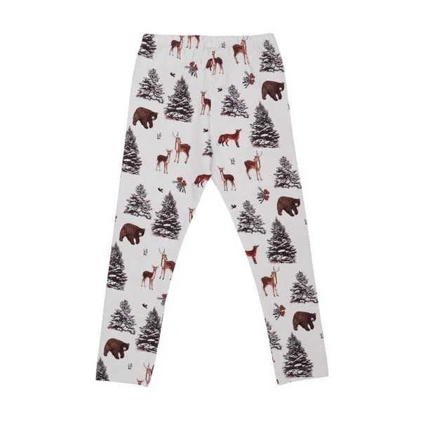 Walkiddy Kinder Leggings GOTS zertifiziert – Creme mit Wald- und Tiermotiven, weich & bequem | von Walkiddy, Natur, – Produktbild 1 von 2