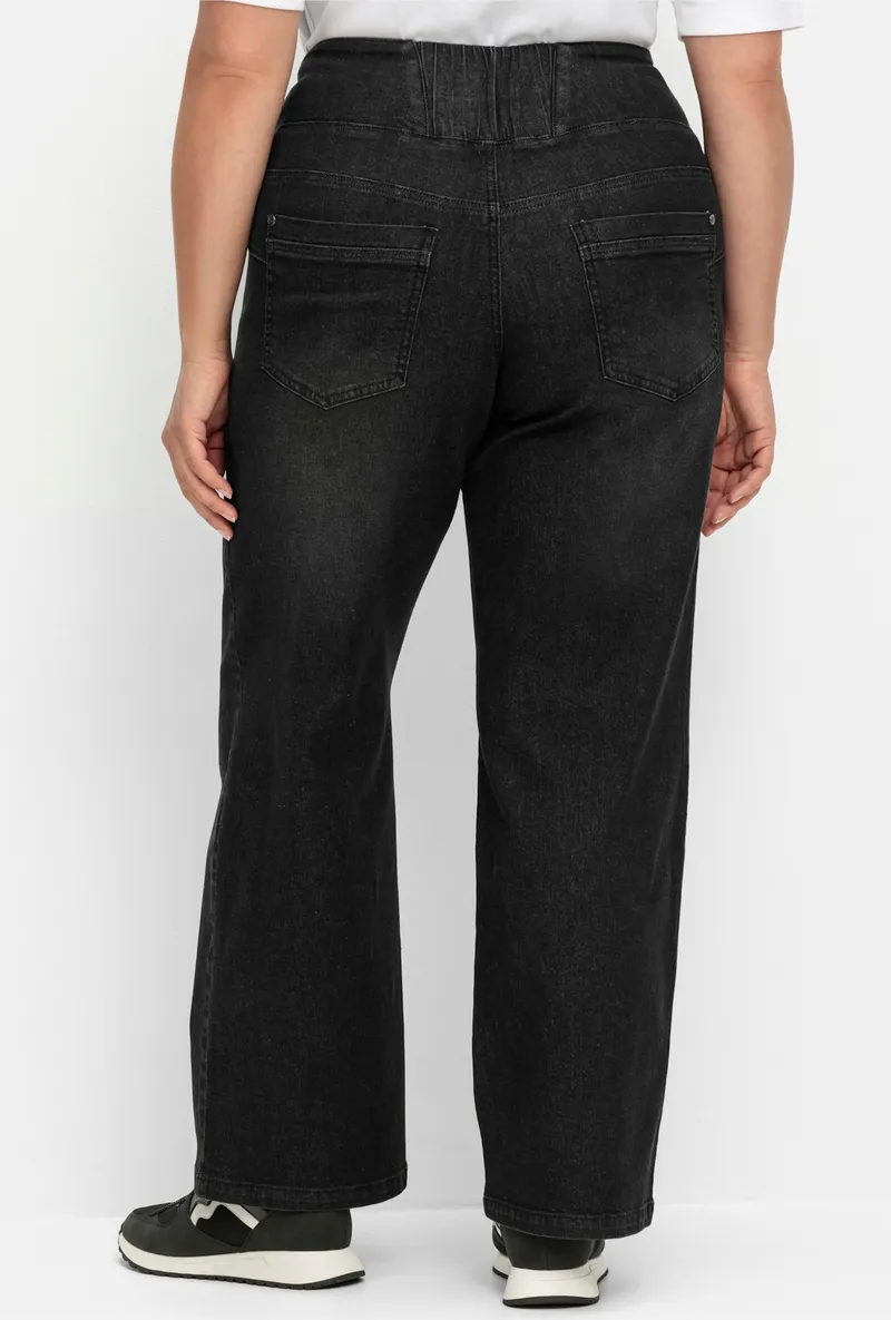 sheego High-waist-Jeans black denim, Black denim, – Produktbild 2 von 2