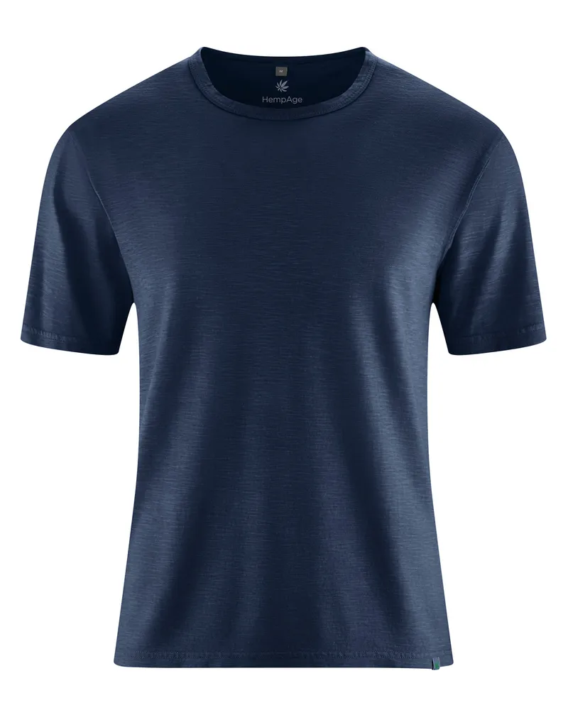 HempAge Hempage Herren vegan T-Shirt Aus Slub Jersey Marineblau, Blau, – Produktbild 1 von 2