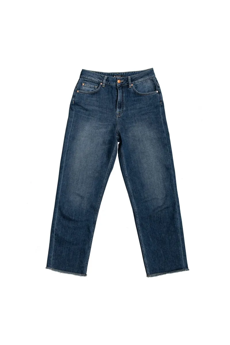 Lovjoi Lovjoi Damen vegan Straight Jeans Medlar Middark, Dunkelblau, – Produktbild 2 von 2
