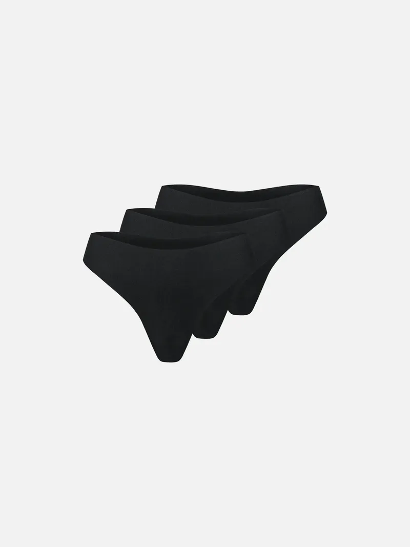 erlich textil erlich textil Light Touch String im 3er Pack aus weichem Modal, made in Europe, Schwarz, – Produktbild 1 von 5