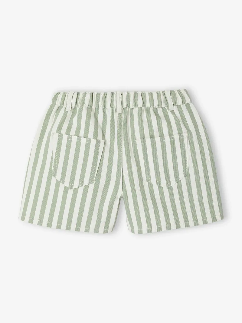 Vertbaudet Mädchen Shorts aus Twill, Salbeigrün, – Produktbild 2 von 4