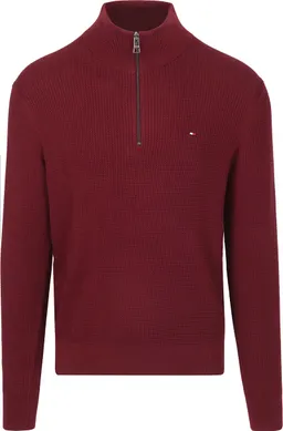 Tommy Hilfiger Tommy Hilfiger Half Zip Kabelpullover Bordeaux - Größe XXL – Produktbild 1 von 1