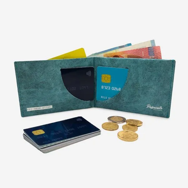 paprcuts paprcuts RFID Portemonnaie, Ollie the otter (türkis), – Produktbild 3 von 4