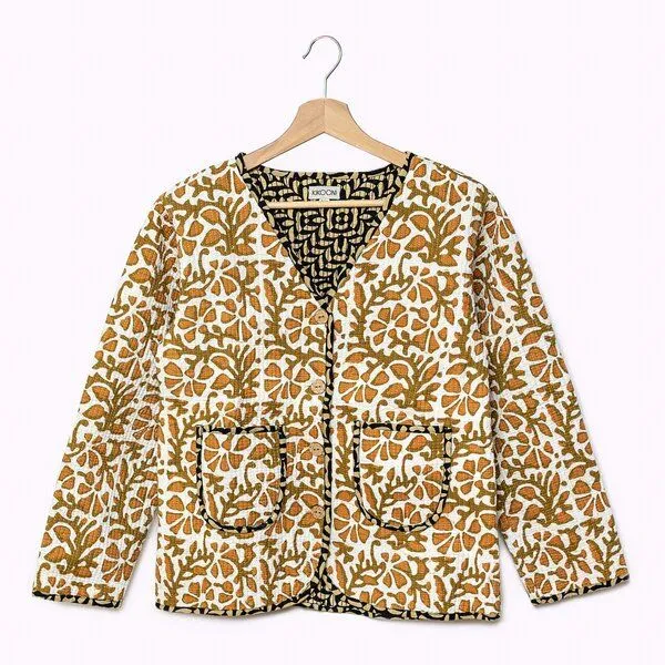 KIKOONI KIKOONI Baumwolljacke - wendbar, Golden leaf, – Produktbild 3 von 4