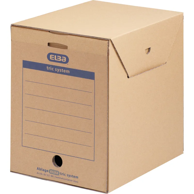 Elba Elba Sammelcontainer 'tric system maxi' mit Verschlusslasche, DIN A4, Naturbraun, – Produktbild 1 von 3